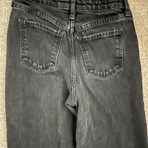 H & M Gray Wide Leg High Waist Adjustable Waist Denim Jeans Pants Large (14) - Picture 3 of 5